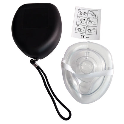 Professional CPR Breathing Mask with One-Way Valve — Reusable First Aid Rescue Tool