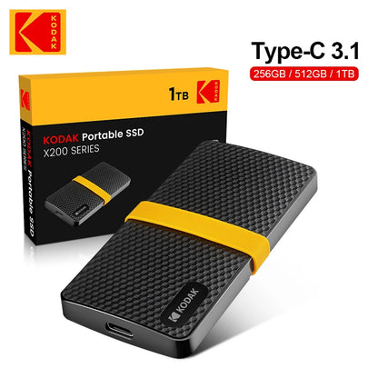 KODAK X200 External SSD – Portable 1TB, 512GB, 256GB USB 3.1 Hard Drive for Laptops, Smartphones, PS4, PC, Mac & TV