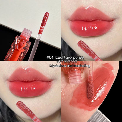 Long-Lasting Waterproof Lip Gloss – Moisturizing Mirror Shine, Easy Halo-Dyeing, Transparent Color Cosmetics