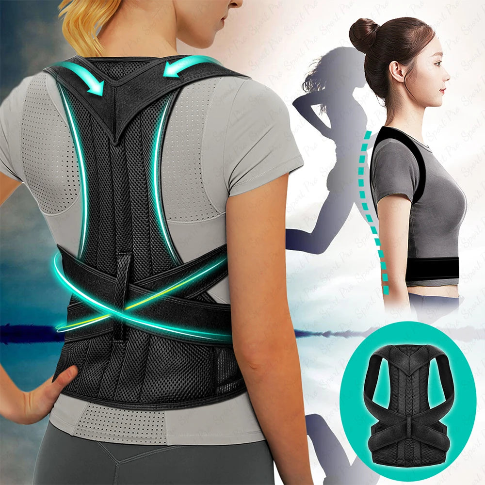 Back Posture Corrector Belt — Shoulder Support & Spine Brace for Upper & Lower Back Pain Relief | Clavicle Posture Vest