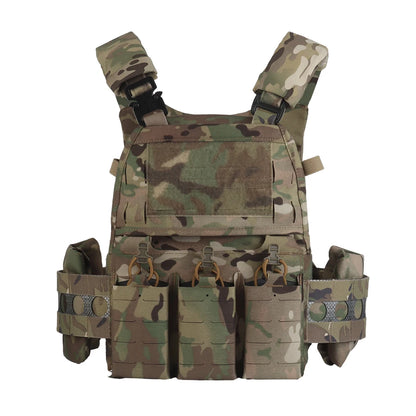 Tactical Vest Ferro Plate Carrier V5 – Military Hunting Airsoft Body Armor with Portable MOLLE System & Triple Magazine Pouch