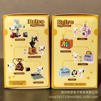 Genuine Snoopy Blind Box Toy — Cartoon Supermarket & Garden Furniture Building Blocks for Kids