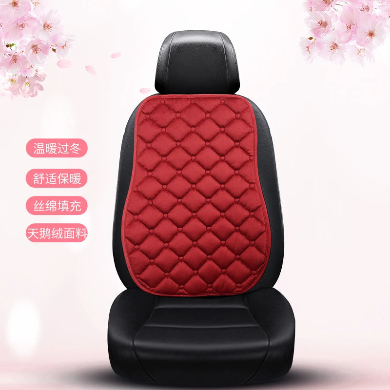 Thick Plush Car Seat Cushion Set - Warm Anti-Slip Three-Piece Winter Seat Covers