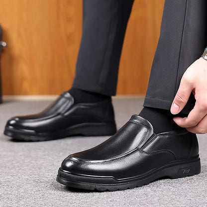 Men’s Leather Slip-On Dress Shoes - Plus Size Office, Wedding, Party and Business Formal Oxfords