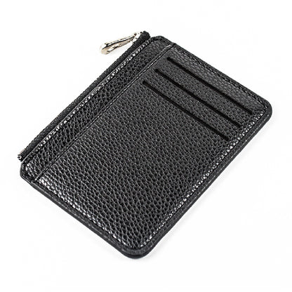 Mini Slim Zipper Card Wallet for Men — Portable Ultra-Thin Black Purse for ID, Bank & Credit Cards