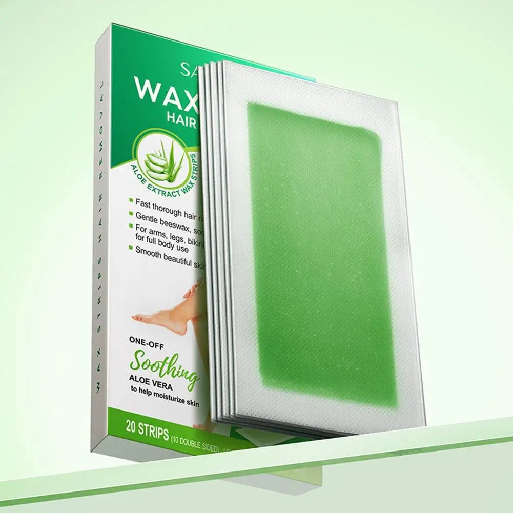 20-Piece Hair Removal Wax Strips - Cold Waxing Paper for Facial and Body Hair Removal at Home