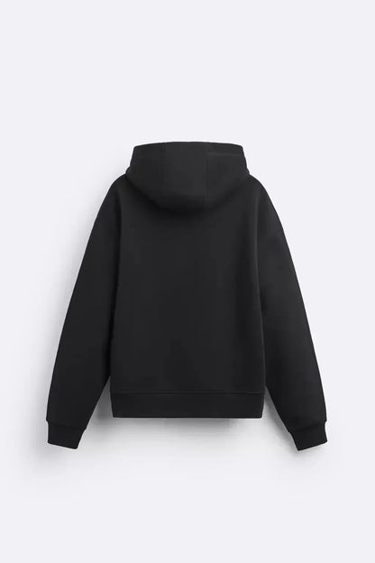 Ghibli No-Face Black Hoodie for Women – Anime Cotton Long Sleeve Streetwear Jacket, Autumn/Winter Cosplay