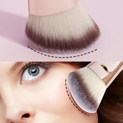 MAANGE 4PCS Basic Makeup Brush Set – Dual-Ended Foundation, Powder, Blush & Eyeshadow Brushes with Travel Box