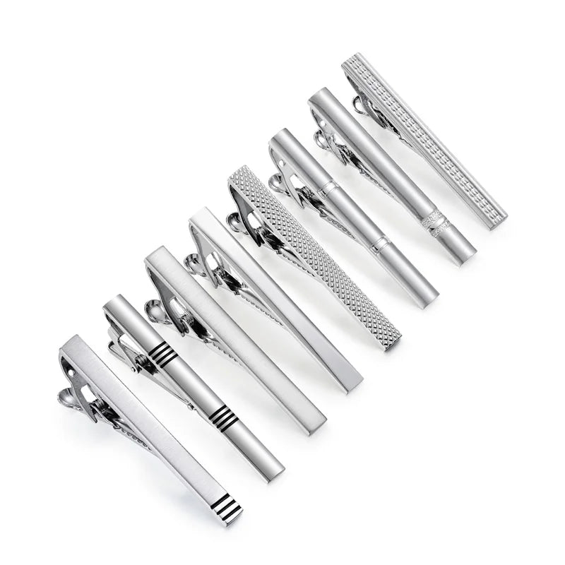 Men's Tie Clip & Cufflink Set - 7/8/10 Piece Luxury Gift Box Jewelry for Weddings & Formal Wear