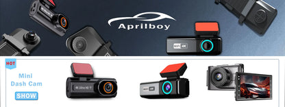 Aprilboy K6 4K WIFI Dash Cam - Front & Rear Dual Lens, 1080P Night Vision, Parking Monitor, Mini Car DVR