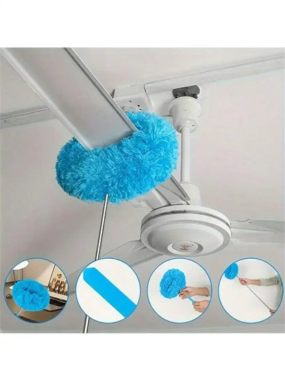 Extendable Microfiber Ceiling Fan Duster – Long Handle Dust Locking Reusable Cleaning Brush