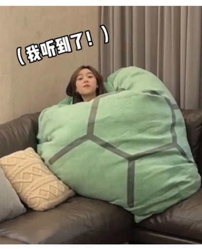 80/100CM Big Turtle Shell Plush — Wearable Stuffed Pillow Sleeping Bag, Funny Soft Cushion Gift