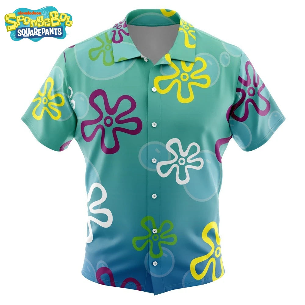 SpongeBob SquarePants Hawaiian Shirt - Breathable Quick Dry Short Sleeve Vacation Button Shirt for Men and Women