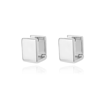 2024 Gold Square Hoop Earrings – Stainless Steel Geometric Jewelry for Women