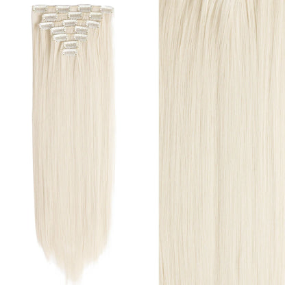 Women’s 7Pcs Hair Extensions with 16 Clips – Natural Black Straight Ombre Hairpiece