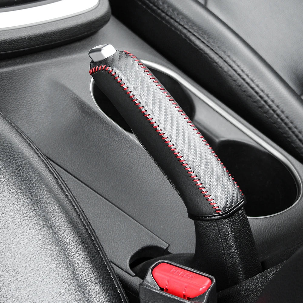 Carbon Fiber Handbrake Cover Sleeve - Protective Hand Brake Protection for Car Interior Accessories