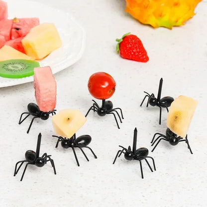 6-18PCS Ant-Shaped Food Picks - Fruit and Snack Forks for Kitchen, Party, Dinner Tableware - Cake and Dessert Decoration