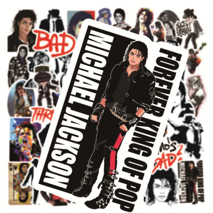Michael Jackson Rock Star Stickers - 10/30/50pcs Cool Graffiti Vinyl Decals for Skateboards, Laptops, Luggage & Phones