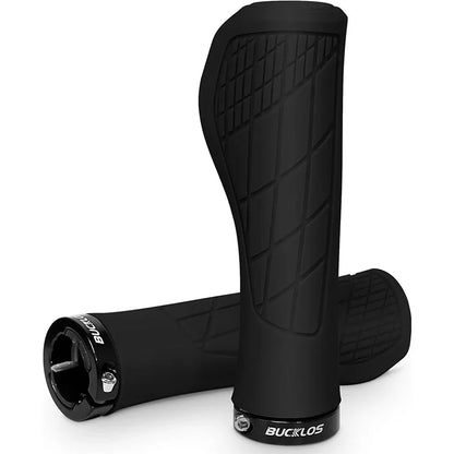 BUCKLOS Ergonomic MTB Handlebar Grips — Comfortable Soft Rubber Lock-On Bicycle Grips for Mountain Bikes