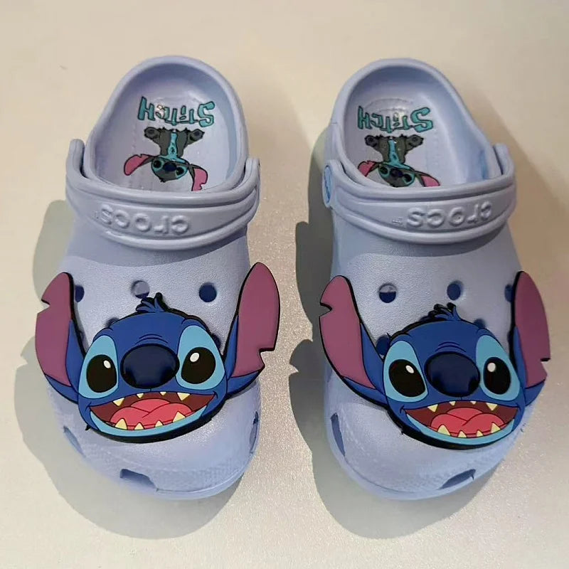 New Disney Lilo & Stitch Cartoon Beach Shoes – Non-Slip Breathable Casual Footwear for Boys, Girls & Adults