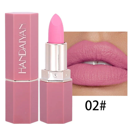 Rose Pink Nude Matte Velvet Lipstick – Long-Lasting, Non-Stick Cup, Waterproof, Sexy Lipsticks for Beauty Makeup