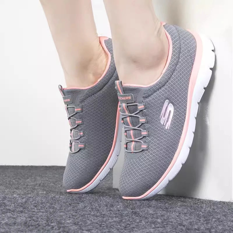 Skechers Women's Sneakers - Summer Breathable Mesh Running Shoes, Lightweight Cushioned Casual Jogging Shoes