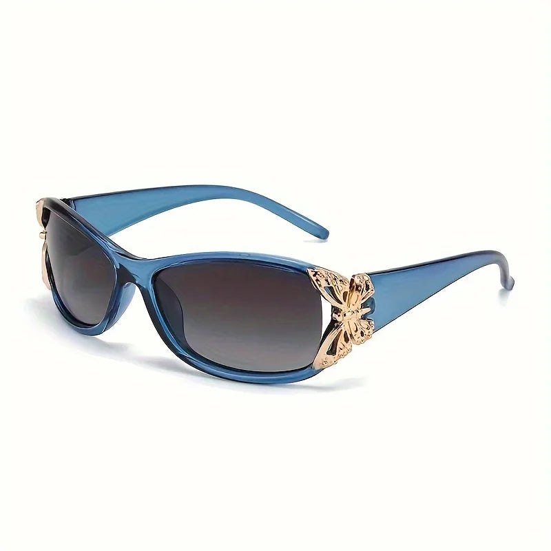 2026 Butterfly Fashion Sunglasses - Retro Wraparound Composite Frame Shades for Women Driving Beach and Party Style