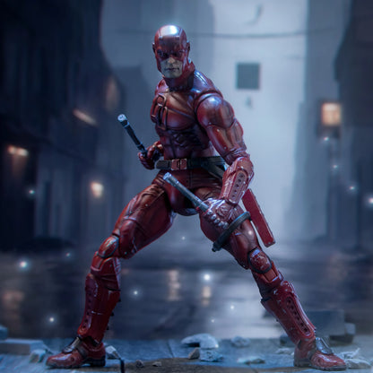 FlefToys Marvel Daredevil Action Figure — 8" Classic Red Shadowland Reborn Black, Devil Defenders Matt Murdock Legends In Stock