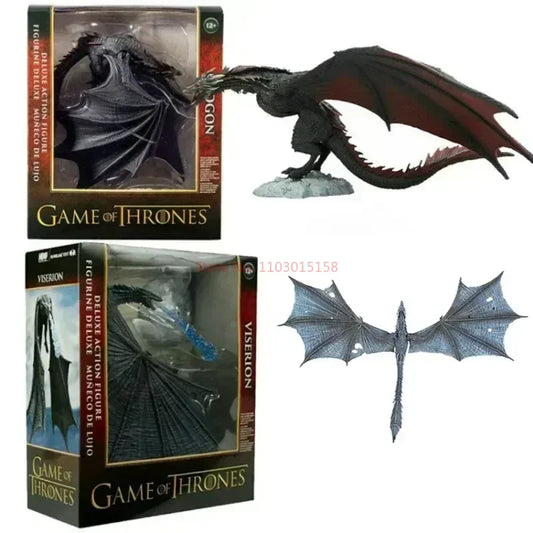 19cm Game of Thrones Viserion Frost Wyrm Figure - Black Dragon PVC Action Toy & Collectible Gift