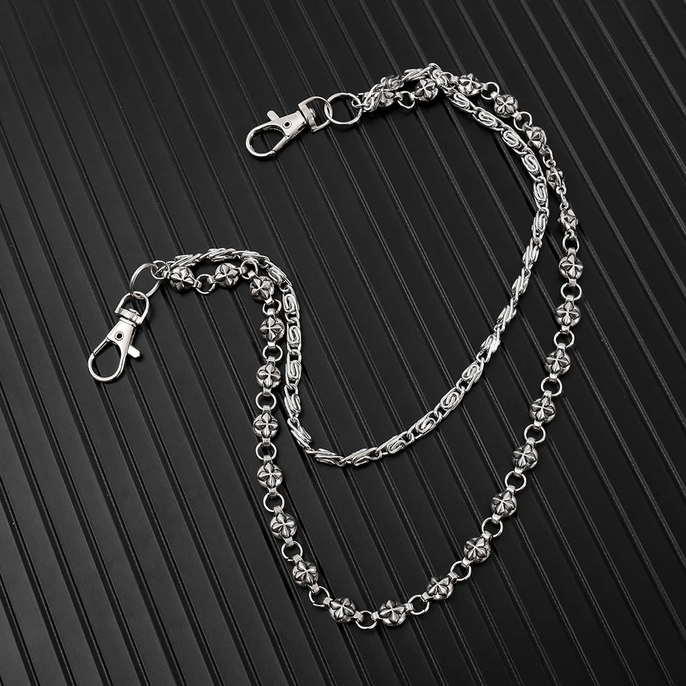 Harajuku Denim Hip Hop Chain - Personalized Punk Double-Layer Waist Chain for Unisex Streetwear