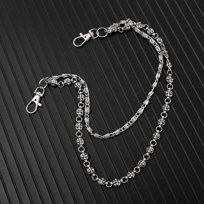 Harajuku Denim Hip Hop Chain - Personalized Punk Double-Layer Waist Chain for Unisex Streetwear