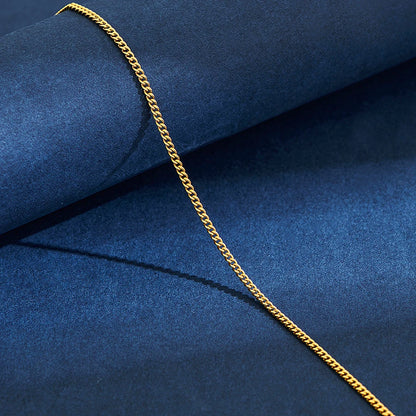 2mm Stainless Steel Link Chain Necklace for Men & Women – Silver & Gold Colors, 14"–30" Adjustable Length