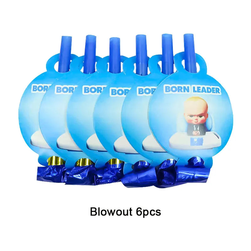 Cartoon Boss Baby Birthday Party Set - Disposable Tableware, Backdrop & Balloons for Kids Baby Shower Decor