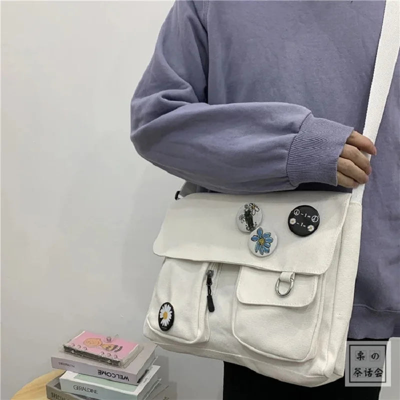 Xierya Women's Canvas Messenger Bag: Fashion Shoulder Bag for Youth, Student - Large Capacity Female Crossbody Packet