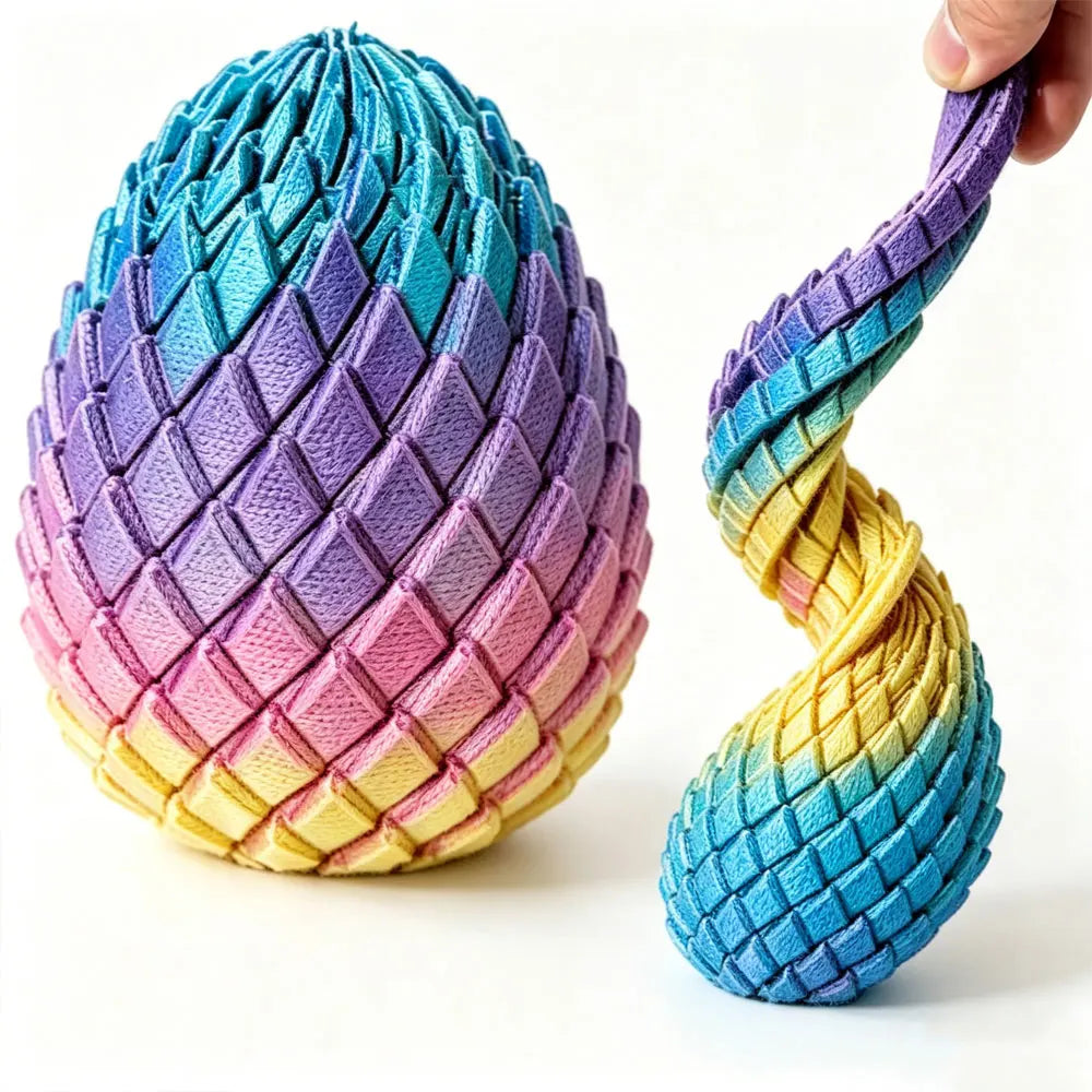 3D Printed Dragon Egg Stress Relief Toy - Deformable Twist Desk Ornament