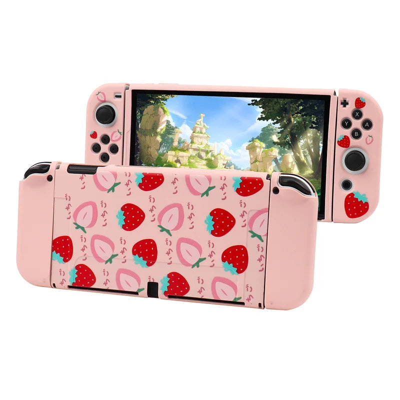 Stylish Pink Portable EVA Storage Bag for Nintendo Switch/OLED: Console Case Pouch for NS Switch OLED Controller - Game Accessories Organizer