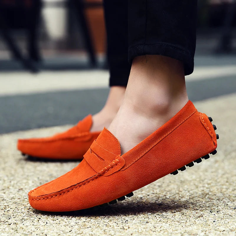 Men's High-Quality Leather Loafers – Casual Moccasins Slip-On Flats, Fashion Driving Shoes, Size 38-49