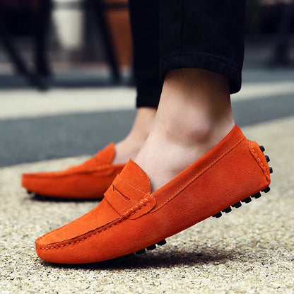 Men's High-Quality Leather Loafers – Casual Moccasins Slip-On Flats, Fashion Driving Shoes, Size 38-49