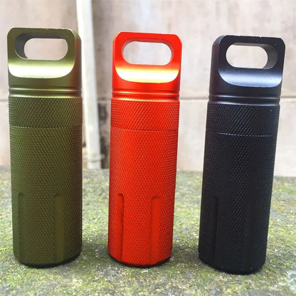 New Aluminum EDC Survival Kit – Waterproof Seal Bottle Capsule, Airtight Pill Case, Outdoor Tools Storage Container