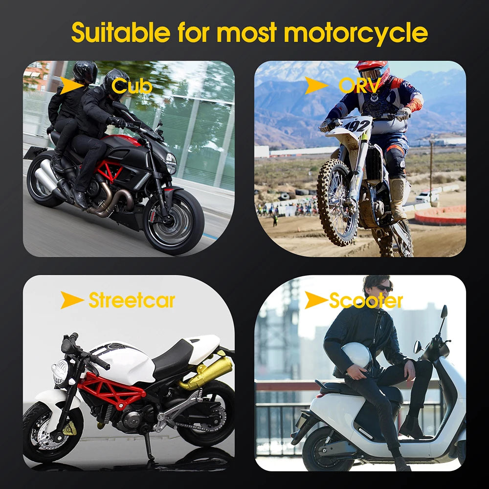 Bluetooth Motorcycle TPMS with 2 Sensors – Tire Pressure Monitoring System for Pit Bike, Tyre Tester Diagnostic Kit Moto Accessories