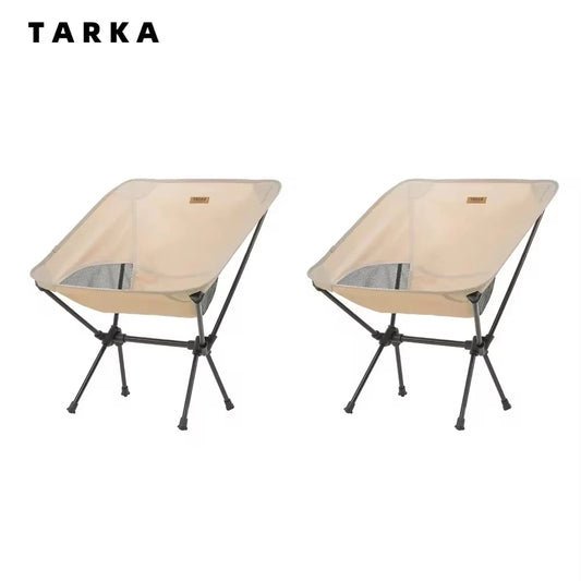 TARKA 2pcs Foldable Camping Chairs – Lightweight Folding Travel, Fishing, Backpacking, Garden & Balcony Seats