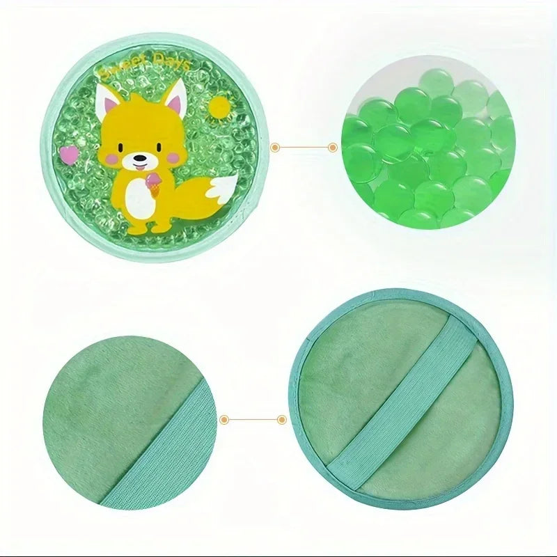 Reusable Cartoon Gel Ice Pack - Hot & Cold Compress for Elbow, Knee, Toothache & First Aid
