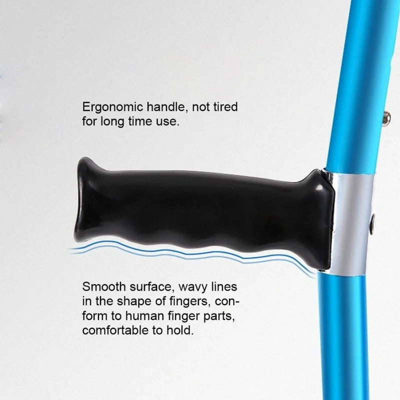 Adjustable Folding Aluminum Crutch – Telescopic Underarm Cane for Seniors & Disabled