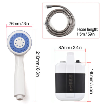 Portable Camping Shower | USB Rechargeable Electric Pump | Ideal for Camping, Car Washing, Gardening, and Pet Cleaning