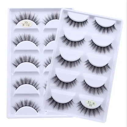 5 Pairs 3D Real Mink False Eyelashes – Soft Natural Look Eyelash Extensions for Makeup & Daily Wear