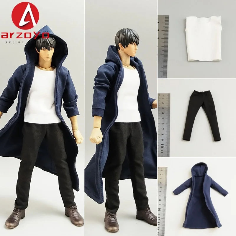 1/12 Scale Male Windbreaker Outfit – Coat, Vest & Pants Accessory for 6” VB002/VB003 Action Figures