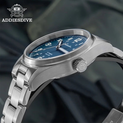 ADDIESDIVE AD2070 Men’s Automatic Mechanical Watch – Sapphire Crystal, 20Bar Waterproof, Super Luminous Stainless Steel