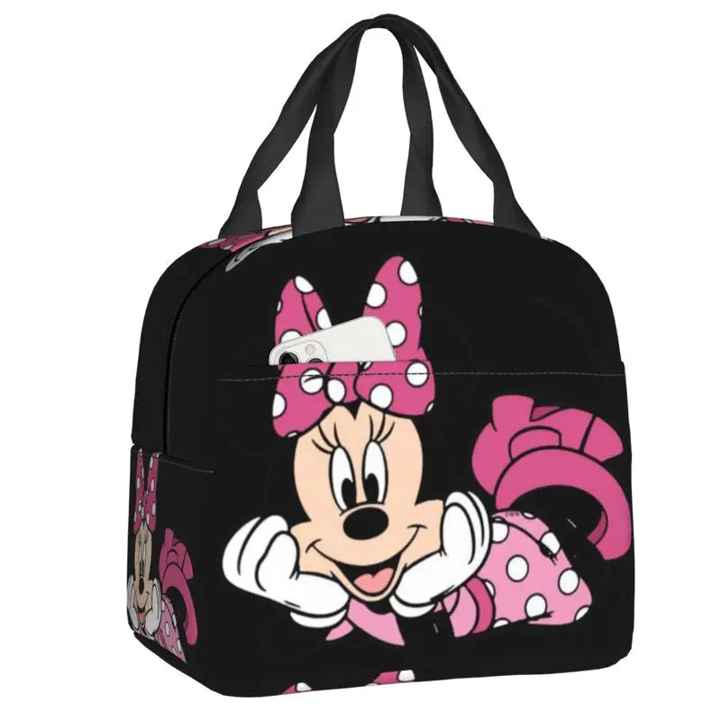 Custom Mickey Mouse Insulated Lunch Bag – Cartoon Thermal Cooler Lunch Box for Kids, Men & Women School Tote
