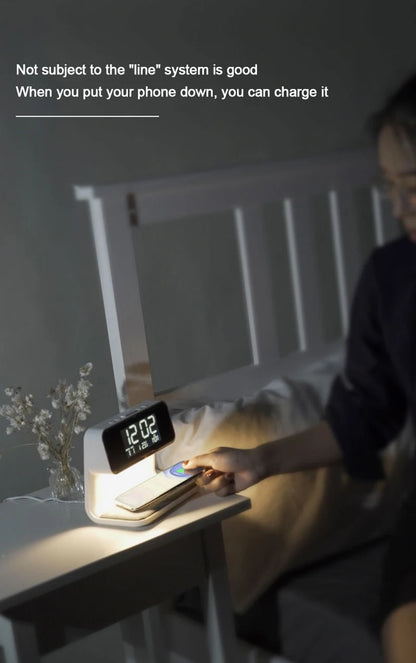 ABS Bedside Lamp Clock - USB Plug-In Bedroom & Office Decorative Light for Home and Holiday Atmosphere