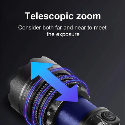 Super Bright 4-LED Zoom Headlamp – Long Range Powerful Spotlight Headlight Flashlight for Outdoor Fishing, Camping & Night Use